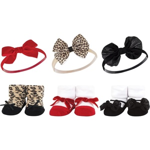 image:imageHudson Baby Unisex Baby Headband and Socks SetRed Leopard