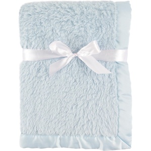 image:imageHudson Baby Unisex Baby Sherpa Plush Blanket with Satin Binding Powder Blue One SizePowder Blue
