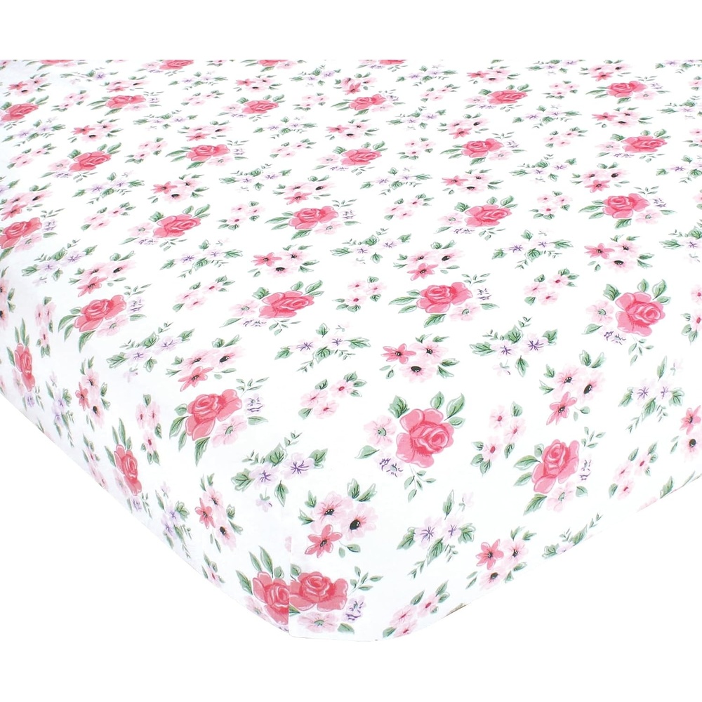 image:imageHudson Baby Unisex Baby Cotton Fitted Crib Sheet Forest One SizeVintage Floral