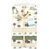 image:imageLittle Treasure Hudson Baby Cotton Poly Flannel Receiving Blankets Multipack Green Forest Animals 30x30 inchesGreen Going on Safari