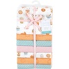 image:imageLittle Treasure Hudson Baby Cotton Poly Flannel Receiving Blankets Multipack Green Forest Animals 30x30 inchesOrange Pumpkin Spice