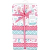 image:imageLittle Treasure Hudson Baby Cotton Poly Flannel Receiving Blankets Multipack Green Forest Animals 30x30 inchesPink Mermaid