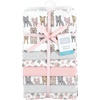 image:imageLittle Treasure Hudson Baby Cotton Poly Flannel Receiving Blankets Multipack Green Forest Animals 30x30 inchesPink Wild Forest