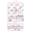 image:imageLittle Treasure Hudson Baby Cotton Poly Flannel Receiving Blankets Multipack Green Forest Animals 30x30 inchesPurple Tea Party