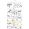 image:imageLittle Treasure Hudson Baby Cotton Poly Flannel Receiving Blankets Multipack Green Forest Animals 30x30 inchesWhite Neutral Safari World