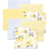image:imageLittle Treasure Hudson Baby Cotton Poly Flannel Receiving Blankets Multipack Green Forest Animals 30x30 inchesYellow Lemons