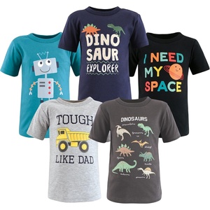 image:imageHudson Baby Baby Short Sleeve TShirtsDino Truck Robot