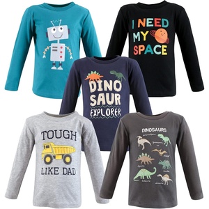 image:imageHudson Baby BabyGirls Long Sleeve TShirtsDino Truck Robot