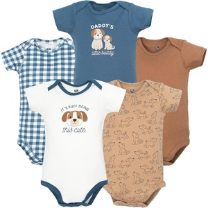 image:imageHudson Baby Infant Boys Cotton Bodysuits 5Pack Ruff Being Cute Dog Newborn