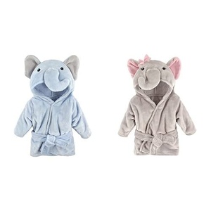 image:imageHudson Baby Plush Animal Face Robes Blue Elephant and Pretty ElephantBlue Elephant