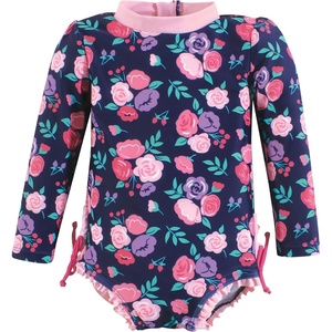 image:imageHudson Baby Unisex Baby Cotton Bodysuits Little MonkeyNavy Bright Pink Floral Toddler