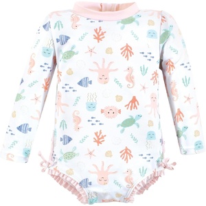 image:imageHudson Baby Unisex Baby Cotton Bodysuits Little MonkeyPastel Sea Toddler