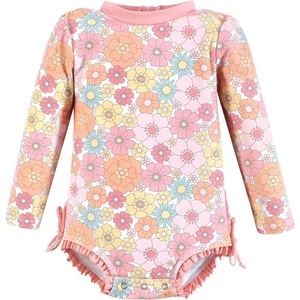 image:imageHudson Baby Unisex Baby Cotton Bodysuits Little MonkeyPeace Love Flowers Baby