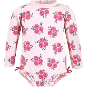 image:imageHudson Baby Unisex Baby Cotton Bodysuits Little MonkeyPink Navy Roses Baby