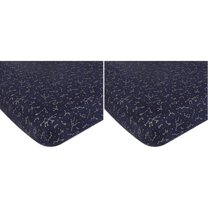image:imageHudson Baby Unisex Baby Cotton Fitted Crib Sheet Forest One SizeAzul Marino Navy Constellation