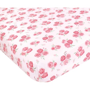 image:imageHudson Baby Unisex Baby Cotton Fitted Crib Sheet Forest One SizeBlush Rose