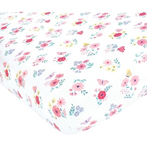image:imageHudson Baby Unisex Baby Cotton Fitted Crib Sheet Forest One SizeButterfly Floral