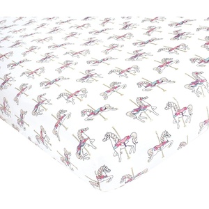 image:imageHudson Baby Unisex Baby Cotton Fitted Crib Sheet Forest One SizeCarousel Horse