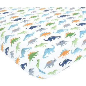 image:imageHudson Baby Unisex Baby Cotton Fitted Crib Sheet Forest One SizeDinosaurs