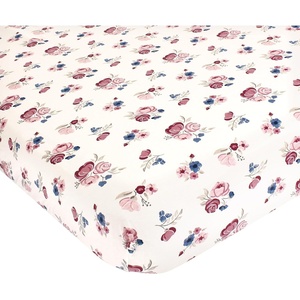 image:imageHudson Baby Unisex Baby Cotton Fitted Crib Sheet Forest One SizeDusty Rose Floral