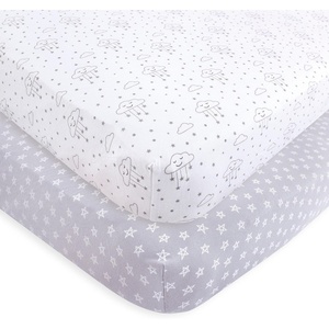 image:imageHudson Baby Unisex Baby Cotton Fitted Crib Sheet Forest One SizeGray Clouds