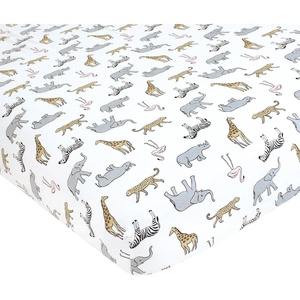 image:imageHudson Baby Unisex Baby Cotton Fitted Crib Sheet Forest One SizeModern Pink Safari