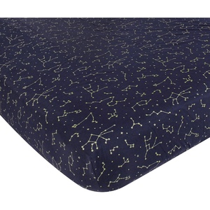 image:imageHudson Baby Unisex Baby Cotton Fitted Crib Sheet Forest One SizeNavy Constellation