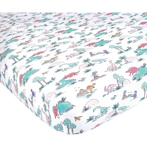 image:imageHudson Baby Unisex Baby Cotton Fitted Crib Sheet Forest One SizePink Dinosaur Adventures