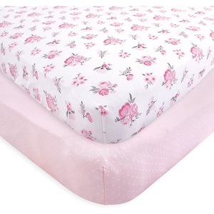 image:imageHudson Baby Unisex Baby Cotton Fitted Crib Sheet Forest One SizePink Floral