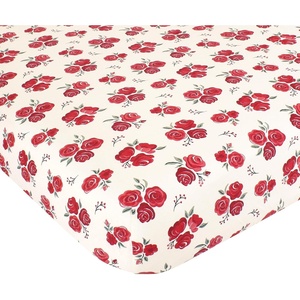 image:imageHudson Baby Unisex Baby Cotton Fitted Crib Sheet Forest One SizeRed Rose