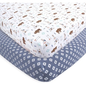 image:imageHudson Baby Unisex Baby Cotton Fitted Crib Sheet Forest One SizeTeepee