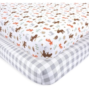 image:imageHudson Baby Unisex Baby Cotton Fitted Crib Sheet Forest One SizeWoodland
