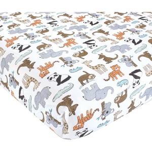image:imageHudson Baby Unisex Baby Cotton Fitted Crib Sheet Forest One SizeZoo Animals