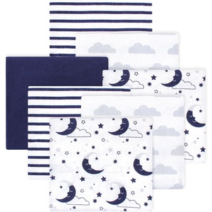image:imageLittle Treasure Hudson Baby Cotton Poly Flannel Receiving Blankets Multipack Green Forest Animals 30x30 inchesBlue Moon