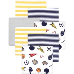 image:imageLittle Treasure Hudson Baby Cotton Poly Flannel Receiving Blankets Multipack Green Forest Animals 30x30 inchesBlue Sports Fan