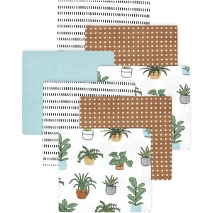 image:imageLittle Treasure Hudson Baby Cotton Poly Flannel Receiving Blankets Multipack Green Forest Animals 30x30 inchesBrown Plants