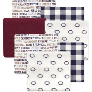 image:imageLittle Treasure Hudson Baby Cotton Poly Flannel Receiving Blankets Multipack Green Forest Animals 30x30 inchesBurgundy Football