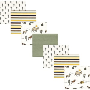 image:imageLittle Treasure Hudson Baby Cotton Poly Flannel Receiving Blankets Multipack Green Forest Animals 30x30 inchesGreen Desert Animals