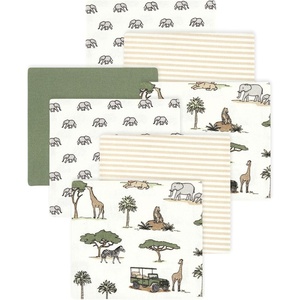 image:imageLittle Treasure Hudson Baby Cotton Poly Flannel Receiving Blankets Multipack Green Forest Animals 30x30 inchesGreen Going on Safari