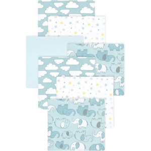image:imageLittle Treasure Hudson Baby Cotton Poly Flannel Receiving Blankets Multipack Green Forest Animals 30x30 inchesMint New Elephant