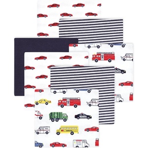 image:imageLittle Treasure Hudson Baby Cotton Poly Flannel Receiving Blankets Multipack Green Forest Animals 30x30 inchesMulticolor Going Places