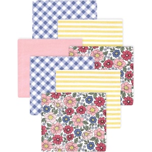 image:imageLittle Treasure Hudson Baby Cotton Poly Flannel Receiving Blankets Multipack Green Forest Animals 30x30 inchesPink Blue Pretty Florals
