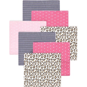 image:imageLittle Treasure Hudson Baby Cotton Poly Flannel Receiving Blankets Multipack Green Forest Animals 30x30 inchesPink Leopard