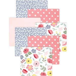 image:imageLittle Treasure Hudson Baby Cotton Poly Flannel Receiving Blankets Multipack Green Forest Animals 30x30 inchesPink Modern Botanical