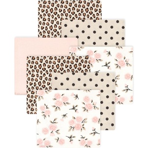 image:imageLittle Treasure Hudson Baby Cotton Poly Flannel Receiving Blankets Multipack Green Forest Animals 30x30 inchesPink Neutral Floral