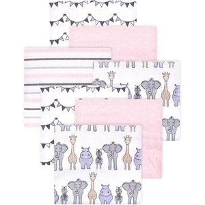 image:imageLittle Treasure Hudson Baby Cotton Poly Flannel Receiving Blankets Multipack Green Forest Animals 30x30 inchesPink Royal Safari