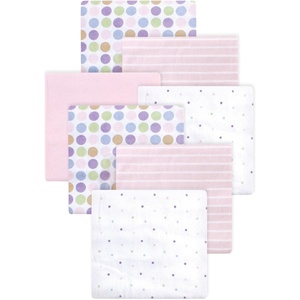 image:imageLittle Treasure Hudson Baby Cotton Poly Flannel Receiving Blankets Multipack Green Forest Animals 30x30 inchesPink Stripes