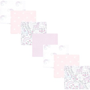 image:imageLittle Treasure Hudson Baby Cotton Poly Flannel Receiving Blankets Multipack Green Forest Animals 30x30 inchesPurple Dreamy Unicorn