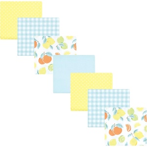 image:imageLittle Treasure Hudson Baby Cotton Poly Flannel Receiving Blankets Multipack Green Forest Animals 30x30 inchesYellow Citrus Mint