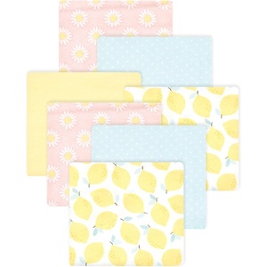 image:imageLittle Treasure Hudson Baby Cotton Poly Flannel Receiving Blankets Multipack Green Forest Animals 30x30 inchesYellow Lemon Daisy